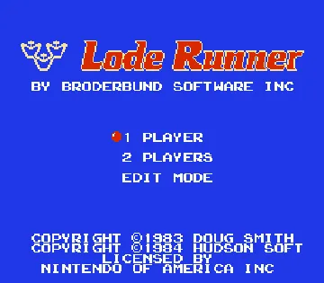 Lode Runner (Japan) (Virtual Console) screen shot title